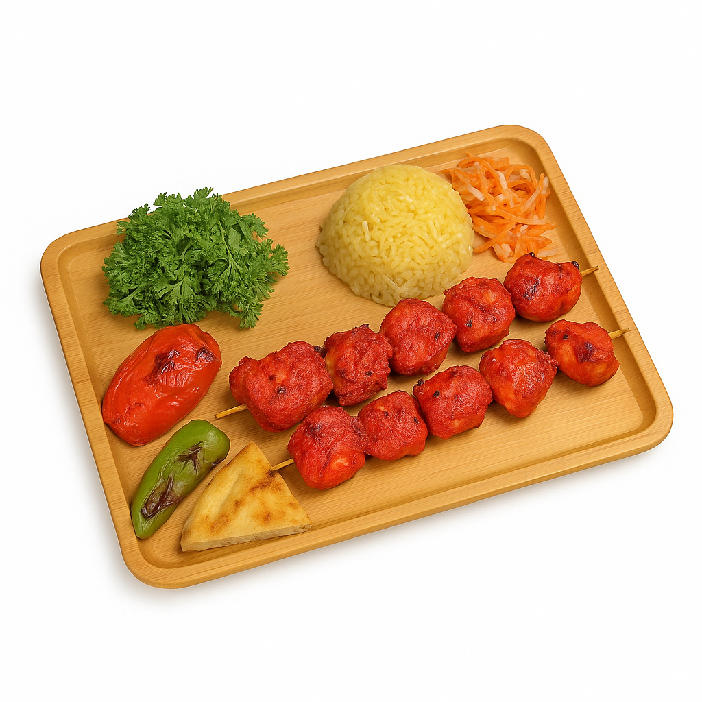 Spice chicken souvlaki