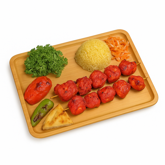 Spice chicken souvlaki