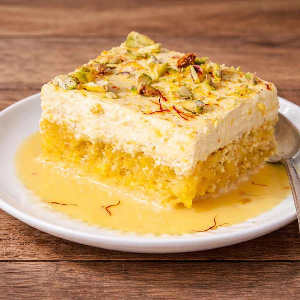 Saffron milk cake
